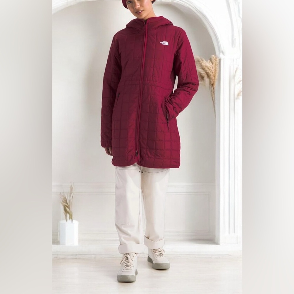 THE NORTH FACE Junction Insulated Parka Women’s Long Jacket Beetroot Small - Picture 4 of 13